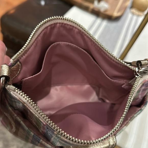 Coach Poppy Madras Signature Plaid Sequined Pink Crossbody Shoulder Bag, Vintage - Picture 15 of 16
